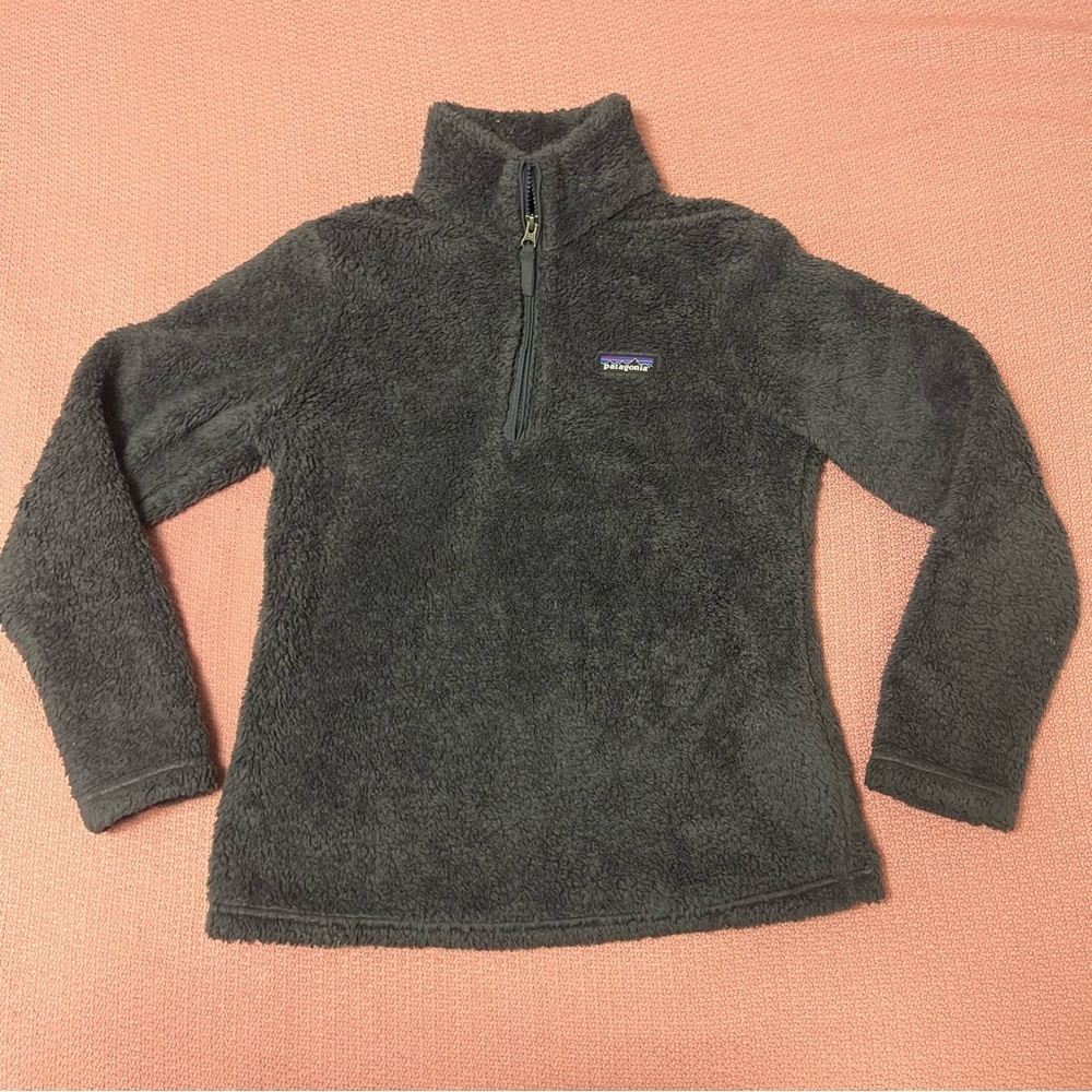 PATAGONIA Women's Los Gatos 1/4 Zip Smolder Blue Gray Small Fleece Coat Pullover - Picture 3 of 8